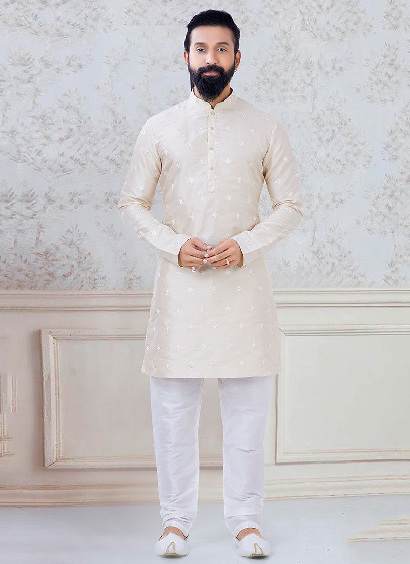 Light Peach Colour Fancy Festive Wear Designer Latest Kurta Pajama Mens Collection Ks 1105